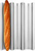 Nonstick Baguette Pan, 3 Slots Perforated French Bread Baking Mold, Silver