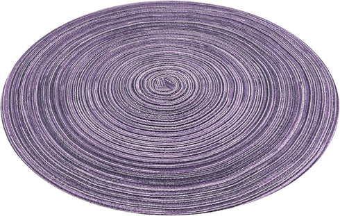 SHACOS Round Placemats Set of 4, Braided Cotton Place Mats, 15 inch for Kitchen Dining Table Holiday Party