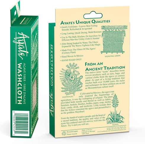 Exfoliating Washcloth, Face & Body for Shower, Body Loofah Alternative, Scrub Towel, Agave Fiber