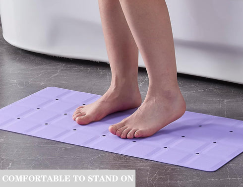 28-inch 14-inch) Webos Foldable Non Slip Silicon Bath Mat Bathtub mat Shower mats no Suction Cups for Textured Tub