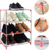 4-Tier Stackable Small Shoe Rack, Lightweight Storage Organizer for Entryway, Hallway & Closet (Pink)