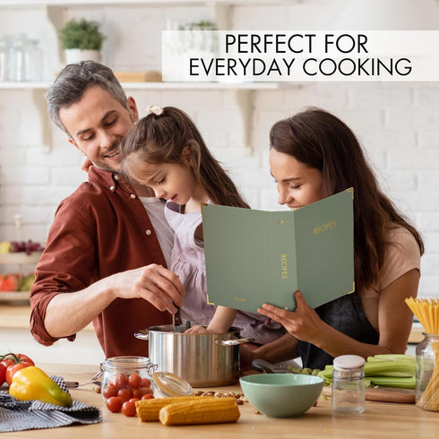 Aesthetic Recipe Binder with Waterproof Cover, Quality Blank Cookbook Binder to Organize Your Recipes