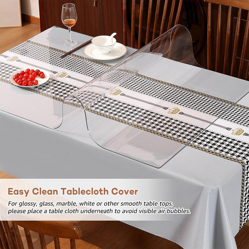 RostiKong 18x36 Inch Clear Plastic Table Cover Transparent Table Protector PVC Vinyl Tablecloth Desk Pad Protective Mat
