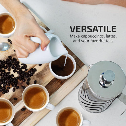 OVENTE 20 Ounce French Press Coffee Maker, Heat Resistant Borosilicate Glass, 4 Level Stainless Steel Filter System,