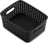 Set of 6 Small Plastic Storage Baskets - Household Organizer Basket Bins with Cutout Handles