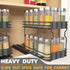 6.5" x10.75 x8.5 1 2-Tier SpaceAid Pull Out Spice Rack Organizer for Cabinet, Heavy Duty Slide Out Seasoning Kitchen
