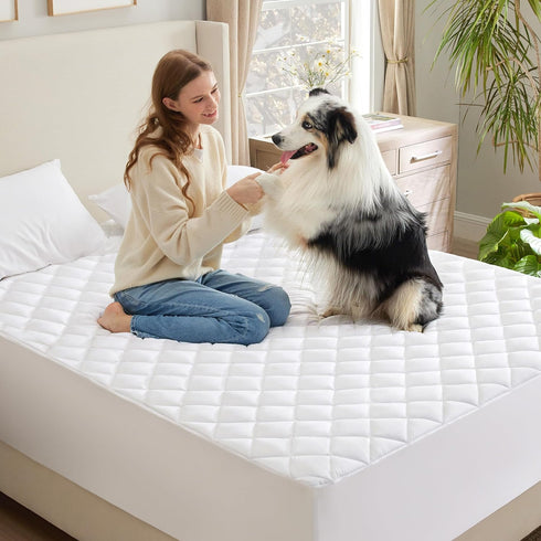 Bedsure Queen Mattress Protector Waterproof, Quilted Mattress Pad with Deep Pocket up to 22 Inches, Soft Breathable