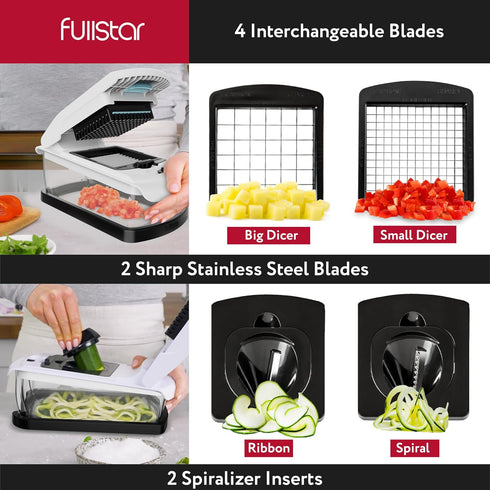 Fullstar 9-in-1 Vegetable Chopper, XL Veggie Chopper with Extra Large Catch Tray and Self Cleaning Feature