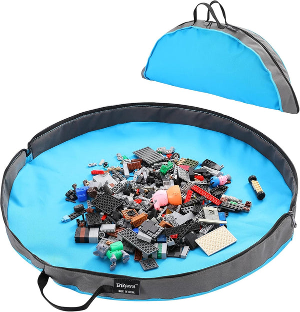 BBpara Toy Storage Bag and Play Mat for Building Bricks & Blocks -