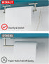 Paper Towel Holder Under Cabinet, SUS304 Stainless Steel, Self Adhesive or Wall Mounted (2 Towel Hooks, Silver)