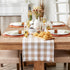 DII - Heavyweight Fringed Check Table Runner, 14x72, Stone Brown