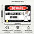 Venicor Mad Scientist Sign Decor - 8 x 12 Inches - Aluminum - Classroom Science Decorations - Cool Chemistry Laboratory Gift Poster Room Wall Art Stuff