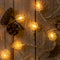 SWEET SHINE 50 Pinecone String Lights, 25ft USB Powered Decorative LED Novelty String Lights