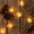 SWEET SHINE 50 Pinecone String Lights, 25ft USB Powered Decorative LED Novelty String Lights