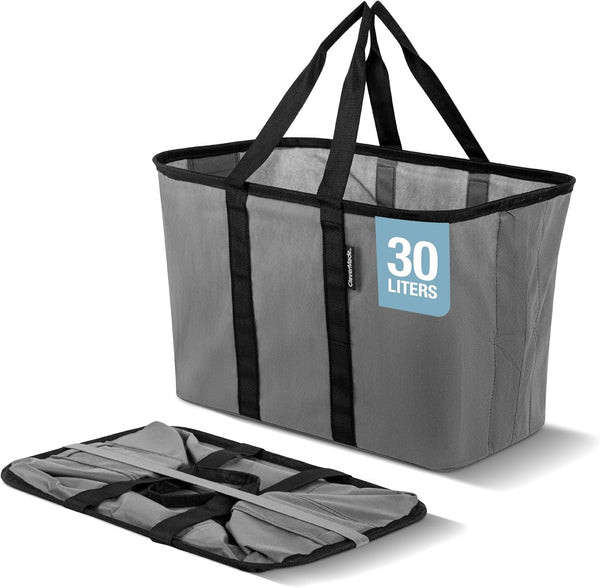 CleverMade EcoBasket 30L Collapsible Tote Basket Reusable Grocery Tote That Stands Upright, Foldable