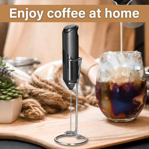 YSSOA Electric Milk Frother, Handheld Battery Operated Automatic Milk Foam Whisk for Coffee, Frappe, Latte, Matcha