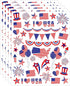 July 4th Static Cling Window Decorations, Patriotic American Flag, 200-Count by Iconikal by Iconikal