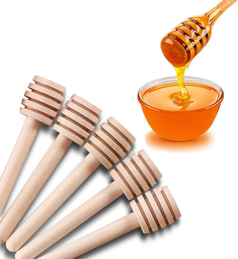 25 Pcs Honey Sticks Dipper, 3 Inch Mini Wooden Honeycomb Stick, Small Honey Spoons for Honey Jar Dispense