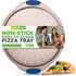 NutriChef 13-Inch Non-Stick Pizza Tray with Silicone Handle, Round Steel Pan with Perforated Holes, Champagne Gold