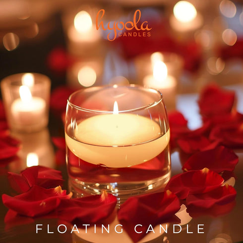 HYOOLA Premium Ivory Floating Candles, 1.75 Inch, 20 Pack, European Made
