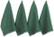 DII Basic Terry Collection Windowpane Dishtowel Set, 16x26, Dark Green, 4 Piece