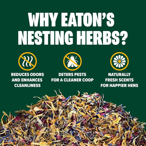 Eaton Pet and Pasture Premium Nesting Herbs, Aromatic Blend for Nesting Boxes & Chicken Coop, Natural Refresher & Pest