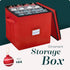 Handy Laundry Christmas Ornament Storage - Holds Up to 64 Ornaments, Adjustable Dividers, Red Storage Box