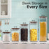 Essos Set (2) 80 oz Square Glass Jars with Wood Lids of fl Airtight and Stackable Storage Containers for Kitchen Pantry