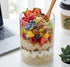 Povinmos Lids,17oz Beans(2) Overnight Oats Containers with Oats Glass Jars Storage Containers, Oatmeal Cups,Meal Prep