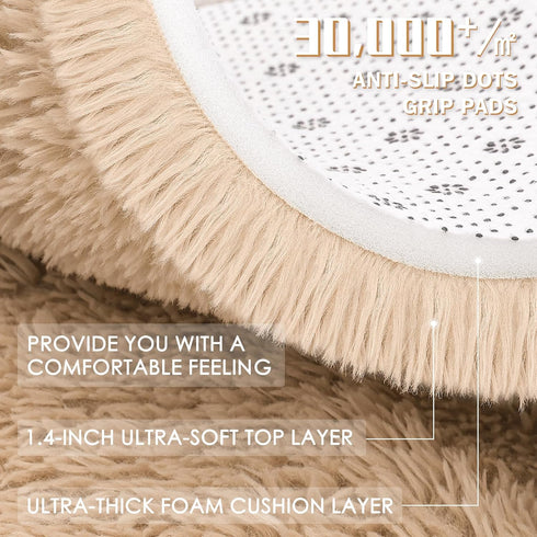 3x8 OLANLY Machine Washable Runner Rugs for Hallway, Soft Fluffy Shaggy Bedside Rugs for Bedroom, Living Room, Indoor