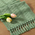 Socomi Sage Green Boho Table Runner Macrame Long Easter Spring Farmhouse Woven