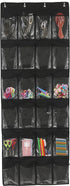 Simple Houseware 24 Pockets Over The Door Hanging Shoe Organizer, Black (64'' x 19'')