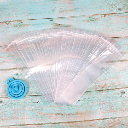 300 Disposable Ice Popsicle Mold Bags Comes With A Funnel, BPA Free Freezer Tubes, Healthy Snack Yogurt Stick Juice
