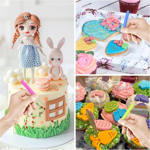 Grosun 6 Pieces Cookie Scribe Tool Set - Sugar Stir Needle Scriber Needle for Cookie Decorating, DIY Baking Pin Whisk