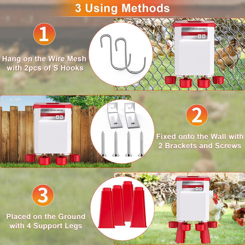 Kweetle 2 4 158.4-Inch 3/4'' 1/2'' Automatic Chicken Waterer Gallons, Float-Controlled Chicken Water Feeder with Water