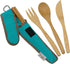Reusable Bamboo Travel Utensils with rePETe Carrying Case & Carabiner Clip, Eco Friendly (Pack of 2)