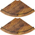 Corner Floating Shelves, Rustic Brown Wood, Set of 2, Wall Mount Storage