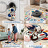 4ft, ABC Kids Alphabet Round Rug Washable Soft Circle Nursery Rug, Non-Slip Educational Carpet with Space Astronaut