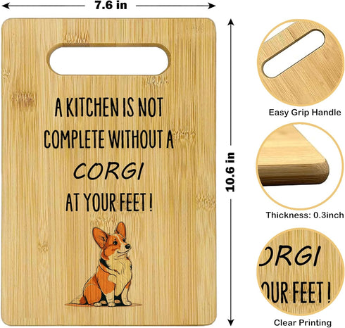 Corgi Gifts for Corgi Lovers, Corgi Cutting Board, Kitchen Decor, Bamboo Cutting Board for Kitchen