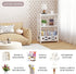 BYFU White Side Table, Small End Table with Storage Shelf, 3-Tier Nightstand for Bedroom and Living Room
