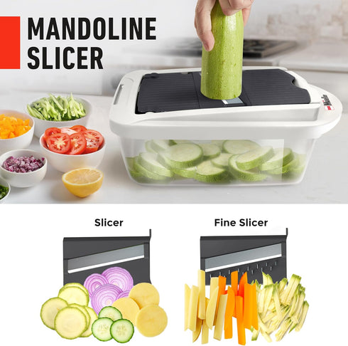 Mueller Pro-Series 10-in-1 Vegetable Chopper, 8 Blade Cutter, Dicer, Egg Slicer, Home Kitchen Gadgets