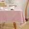 meioro Tablecloth Striped Fringe Table Cloth Rectangular Tablecloths Cotton Linen Table Cover