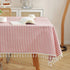 meioro Tablecloth Striped Fringe Table Cloth Rectangular Tablecloths Cotton Linen Table Cover