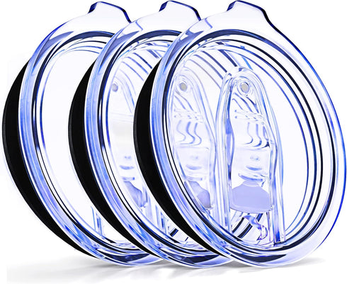 3 Pack of 12 oz Wine Tumbler Lids, Spill Proof 2.9 inch Diameter Replacement Silicone Covers for Wine Mugs