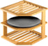 RoyalHouse Bamboo 3-Tier Corner Shelf Organizer - Space Organizer for Kitchen and Bathroom Countertop
