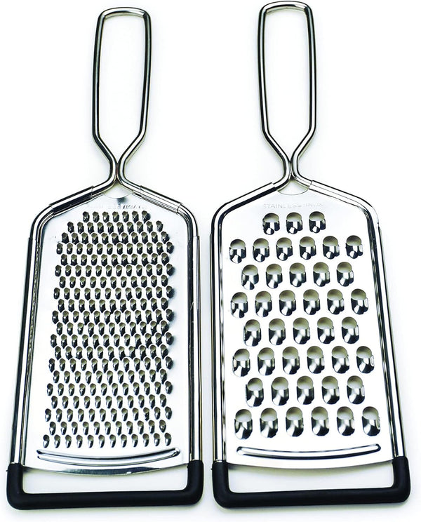 RSVP International Endurance Kitchen Collection Multi-Use Cheese Grater, Handheld Potato Slicer, 10 x 2-3/4-Inch