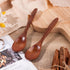 Wooden Spoons 6 Pcs Set Beechwood Honey Spoons for Tea Non Stick Kitchen Cookware Wooden Utensils Natural Wood Spoons for Honey, Coffee, Salad Serving and Poke Bowls