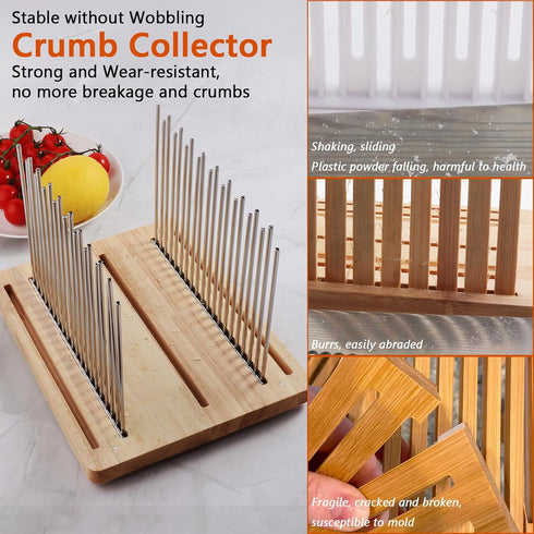 Stainless Steel Bread Slicer for Homemade Bread, Adjustable Cutting Guide, Foldable and Compact Design