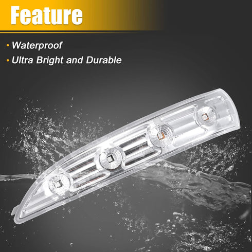 X AUTOHAUX Car LED Front Left Side Mirror Turn Signal Light for Hyundai Tucson 2010-2014, Ix35 2010-2014.