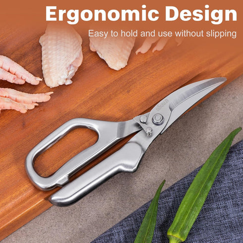 LIVINGO Kitchen Scissors - Heavy Duty Poultry Shears Sharp Cutting Food Chicken Bone Meat Vegetable for Cooking